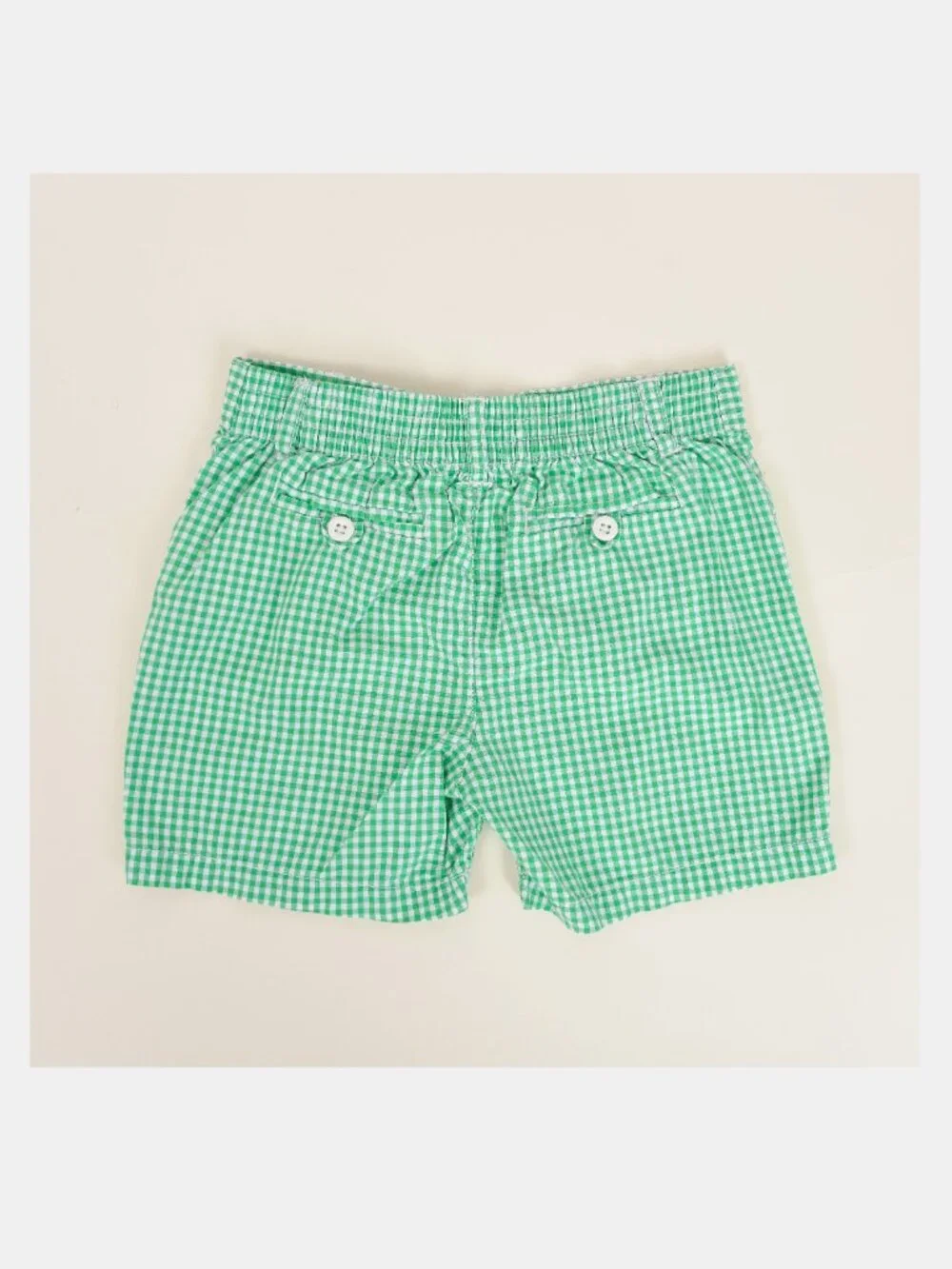 Ralph Lauren Green White Cotton Gingham Check Shorts Baby Boys 9M